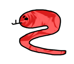 red flower snake sticker #13407928