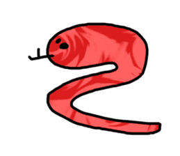 red flower snake sticker #13407928