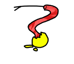 red flower snake sticker #13407931