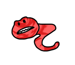 red flower snake sticker #13407933