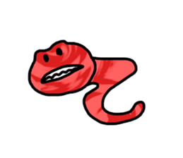 red flower snake sticker #13407933