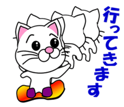 A white cat which snowboards sticker #13411496