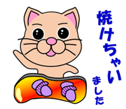 A white cat which snowboards sticker #13411514