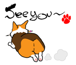 Greetings of calligrapher Corgi KOGIO sticker #13412215