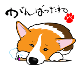 Greetings of calligrapher Corgi KOGIO sticker #13412228