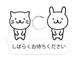sober cat and rabbit animation sticker 2 sticker #13414836