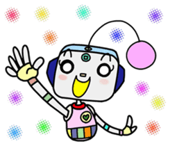 colorful robot 4 sticker #13416174