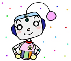 colorful robot 4 sticker #13416177