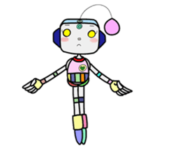colorful robot 4 sticker #13416208