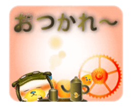 Steampunk-style Bear and Chick Animated sticker #13416794