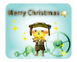 Steampunk-style Bear and Chick Animated sticker #13416804