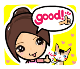 Cute girl (cherry tree) sticker #13418703