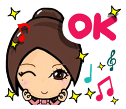 Cute girl (cherry tree) sticker #13418704