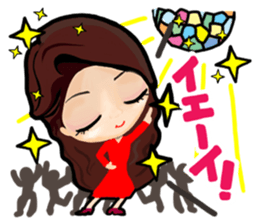 Cute girl (cherry tree) sticker #13418728