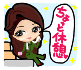 Cute girl (cherry tree) sticker #13418731