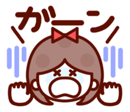 The simple girls face to speak sticker #13421556