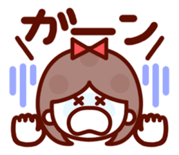 The simple girls face to speak sticker #13421556