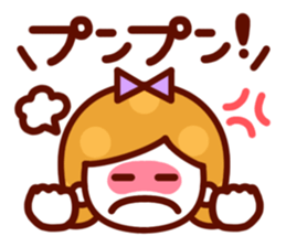The simple girls face to speak sticker #13421569