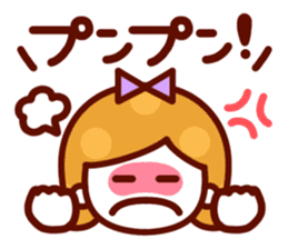 The simple girls face to speak sticker #13421569