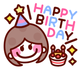 The simple girls face to speak sticker #13421586