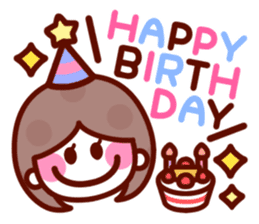 The simple girls face to speak sticker #13421586