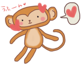 Sticker of cute monkeys sticker #13421788
