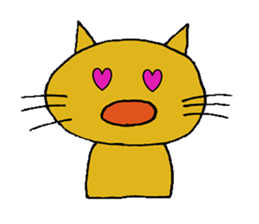 Hand-paint cat sticker #13422099