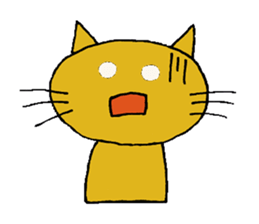 Hand-paint cat sticker #13422101