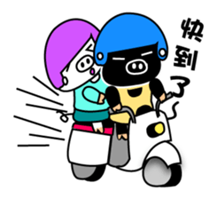 Black and white piglets sticker #13422710