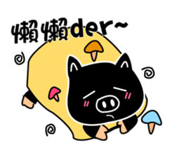 Black and white piglets sticker #13422726