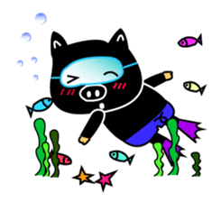 Black and white piglets sticker #13422734