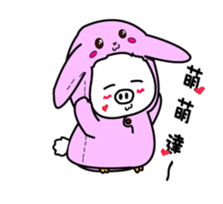 Black and white piglets sticker #13422738