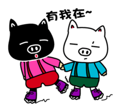 Black and white piglets sticker #13422741