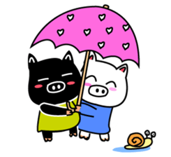 Black and white piglets sticker #13422745