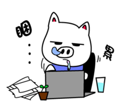 Black and white piglets sticker #13422747