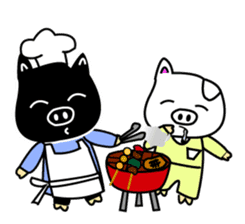 Black and white piglets sticker #13422749