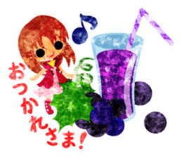 Pretty little people and grapes sticker #13423022