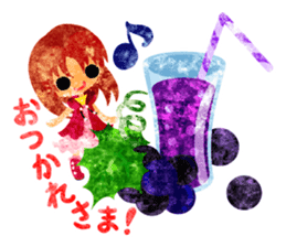 Pretty little people and grapes sticker #13423022