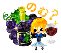 Pretty little people and grapes sticker #13423023