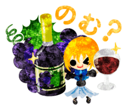 Pretty little people and grapes sticker #13423023