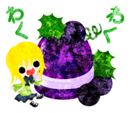 Pretty little people and grapes sticker #13423024