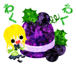 Pretty little people and grapes sticker #13423024