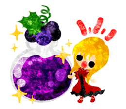 Pretty little people and grapes sticker #13423025