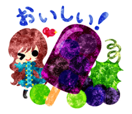 Pretty little people and grapes sticker #13423027