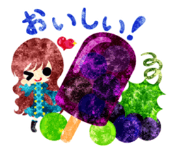 Pretty little people and grapes sticker #13423027