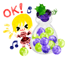 Pretty little people and grapes sticker #13423028