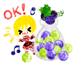 Pretty little people and grapes sticker #13423028