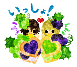Pretty little people and grapes sticker #13423032
