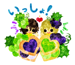 Pretty little people and grapes sticker #13423032