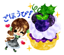 Pretty little people and grapes sticker #13423033